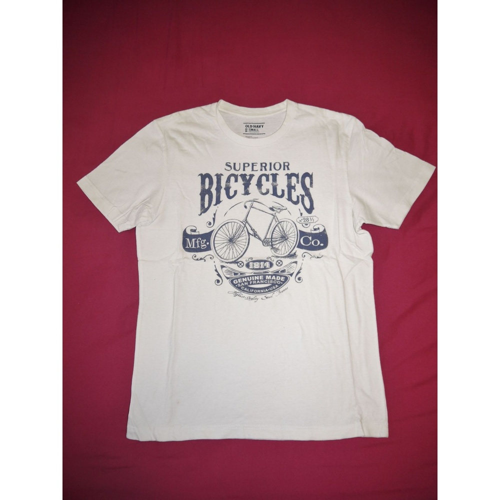Old Navy T-Shirt Unisex White Bicycle Graphic